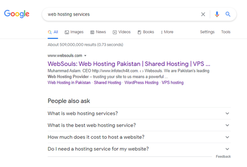 Search Results of Web Hosting Services